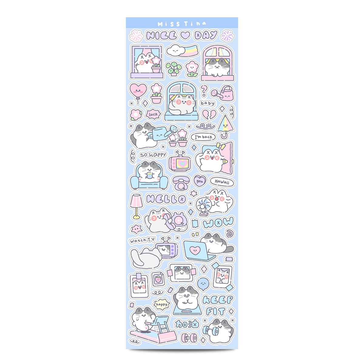 "MISSTINA" weekend home mi sticker roll tape star flash sand film original handbook matte film paper cuckoo card