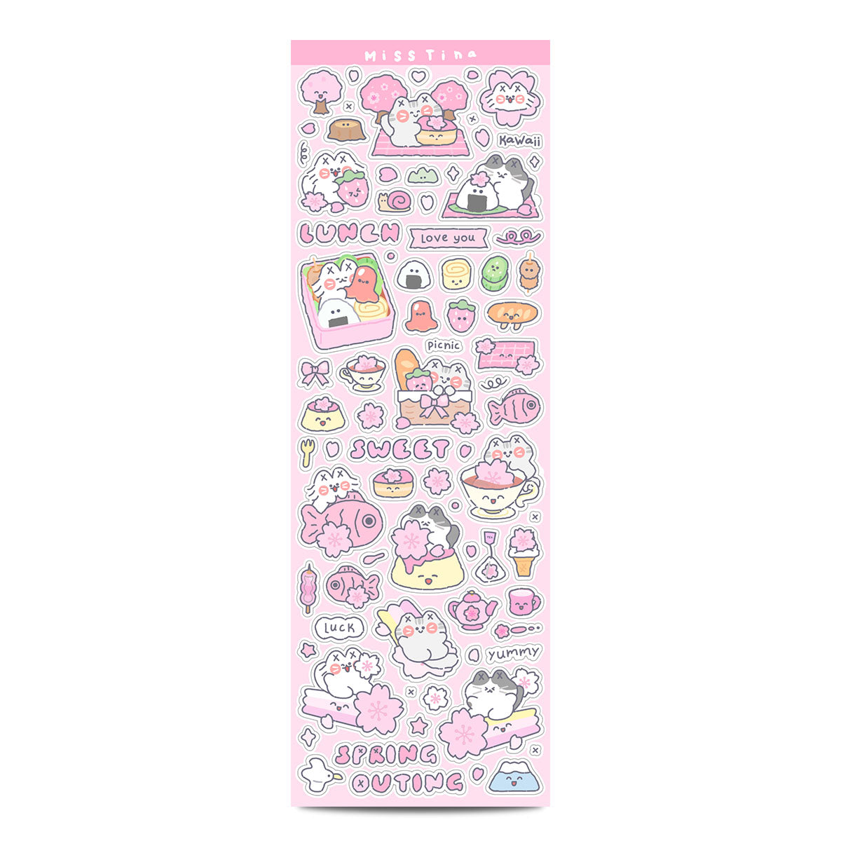 「MISSTINA」Spring Symphony Mi Stickers, Three Star Sparkling Sand Films, Original Handmade Curtain Matte Film, Guka Stickers