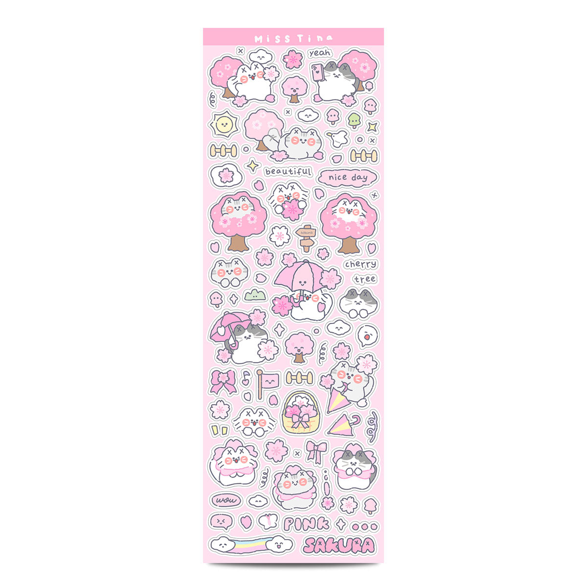 「MISSTINA」Spring Symphony Mi Stickers, Three Star Sparkling Sand Films, Original Handmade Curtain Matte Film, Guka Stickers